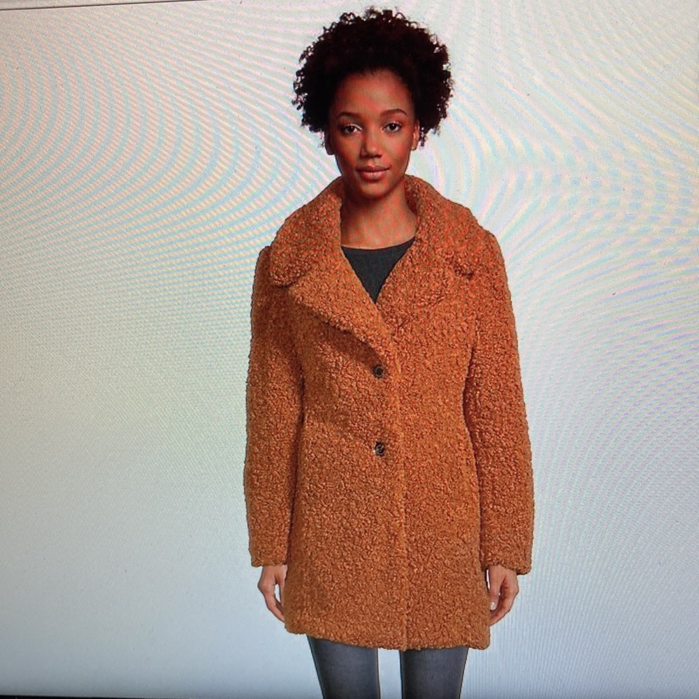⭐️ 5x's Host Pick! ⭐️ NWT - Sam Edelman Ladies Cognac Faux Shearling Jacket-Sz L